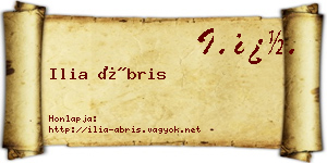 Ilia Ábris névjegykártya